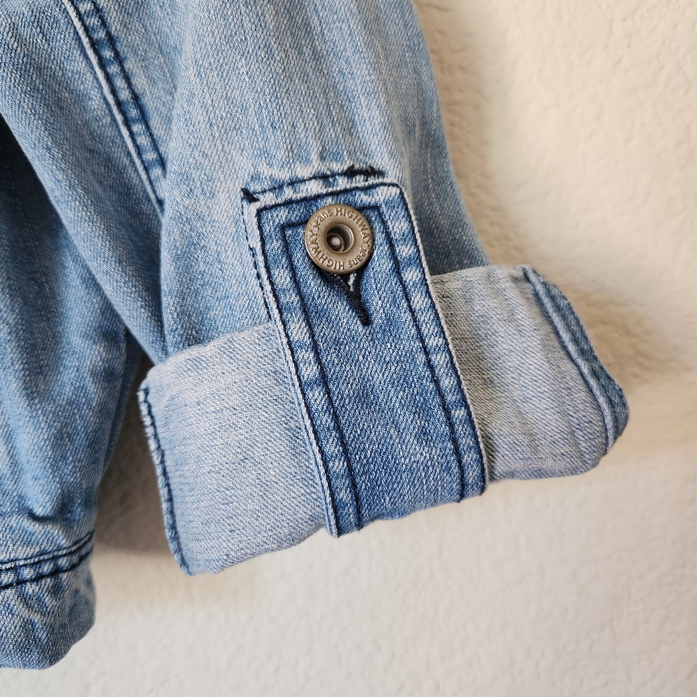 Girl's Highway Jeans Light Wash Jean Jacket Roll Up Sleeves Size S - Picture 2 of 9